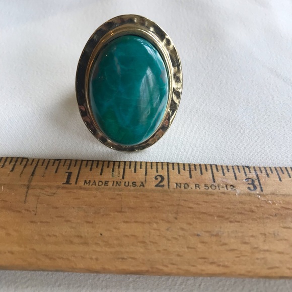 Green Turquoise Stretch Ring - Picture 8 of 12